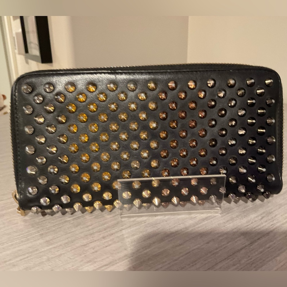 Christian Louboutin Multi Colored Studded Black Walllet